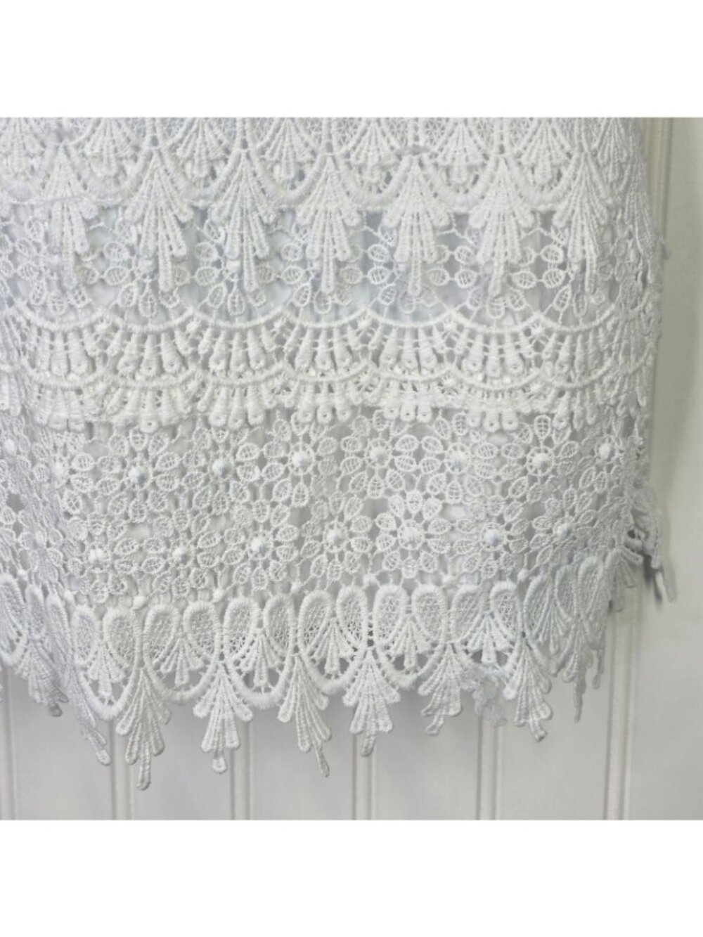 Boston Proper Camisole Top Womens Small White Lace Crochet Cottage Boho Festive - Picture 6 of 15